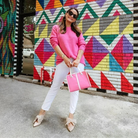 Something navy wool blend pink sweater size small - Picture 10 of 11